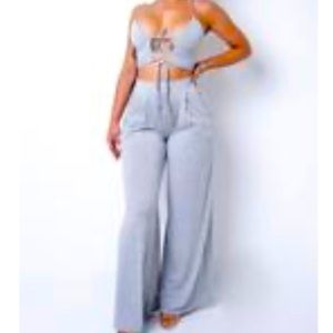 Small Two Piece Pant Set - Gray
